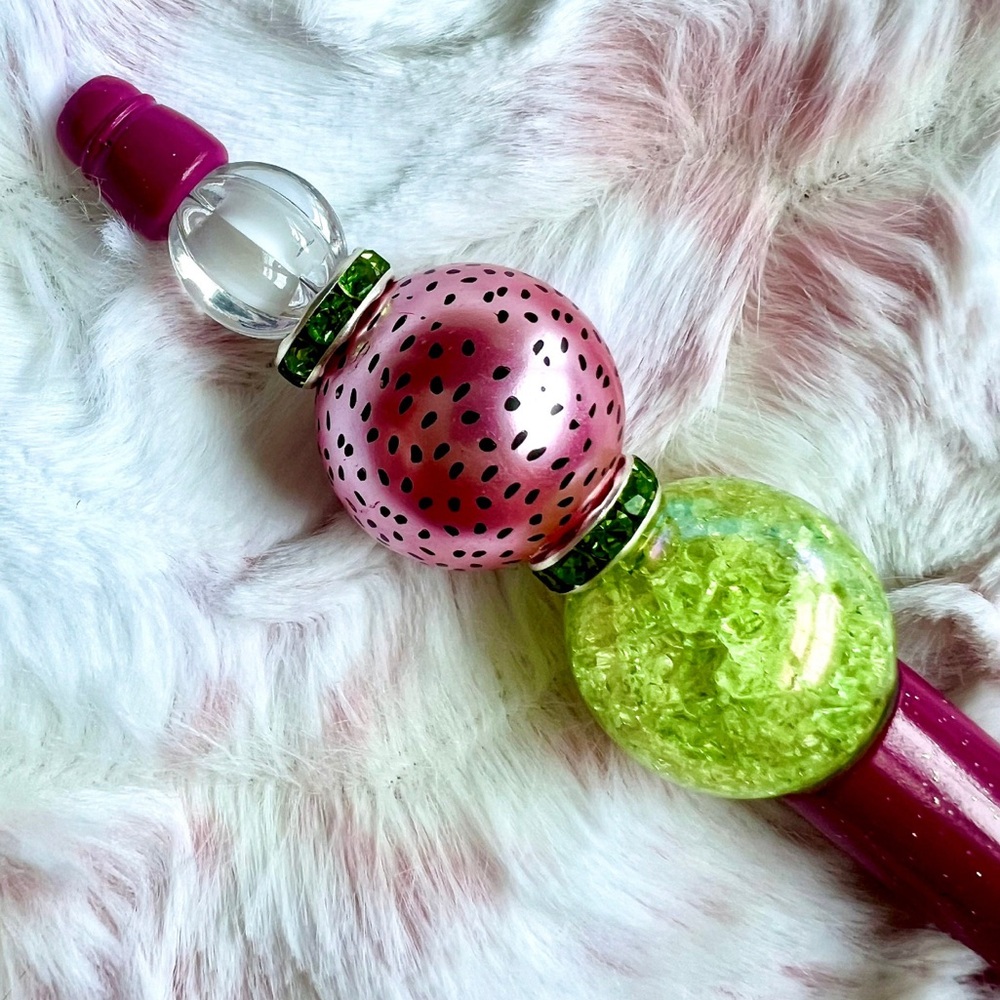 Dragon Fruit Pen | Beaded Ballpoint | Creative Journal Writing | Summer Gifts